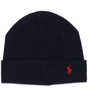 Polo black cotton Thermal beanie, New
